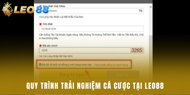 Quy trình trải nghiệm cá cược tại Leo88